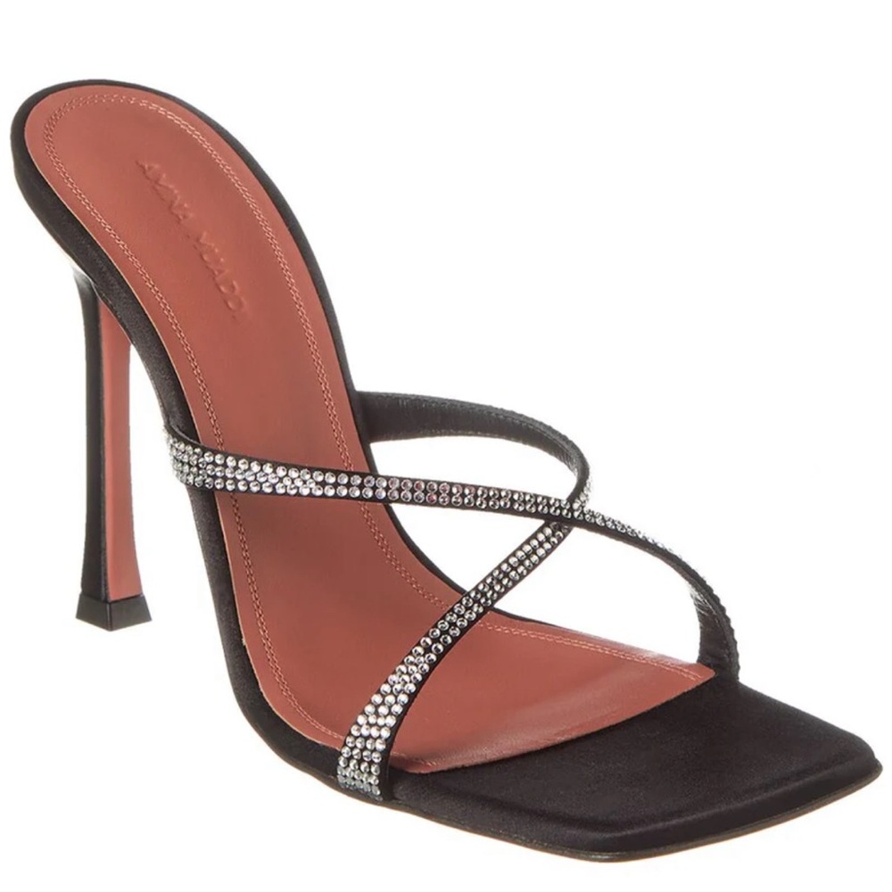 AMINA MUADDI ADRIANA CRYSTAL 105 SATIN SANDAL
